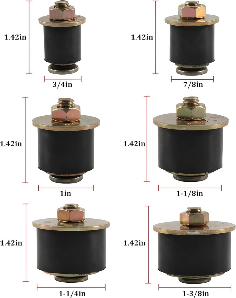 SWPHRT 14PCS Car Expansion Rubber Plug Kit, 6 Sizes 19mm-38mm Vehicle Freeze Frost Plug, Auto Expandable Freeze Assortment, Universal for Hole 1-1/2" 1-5/8" 1-3/4" 1-7/8" 2" 2-1/8" 2-1/4" - Image 2